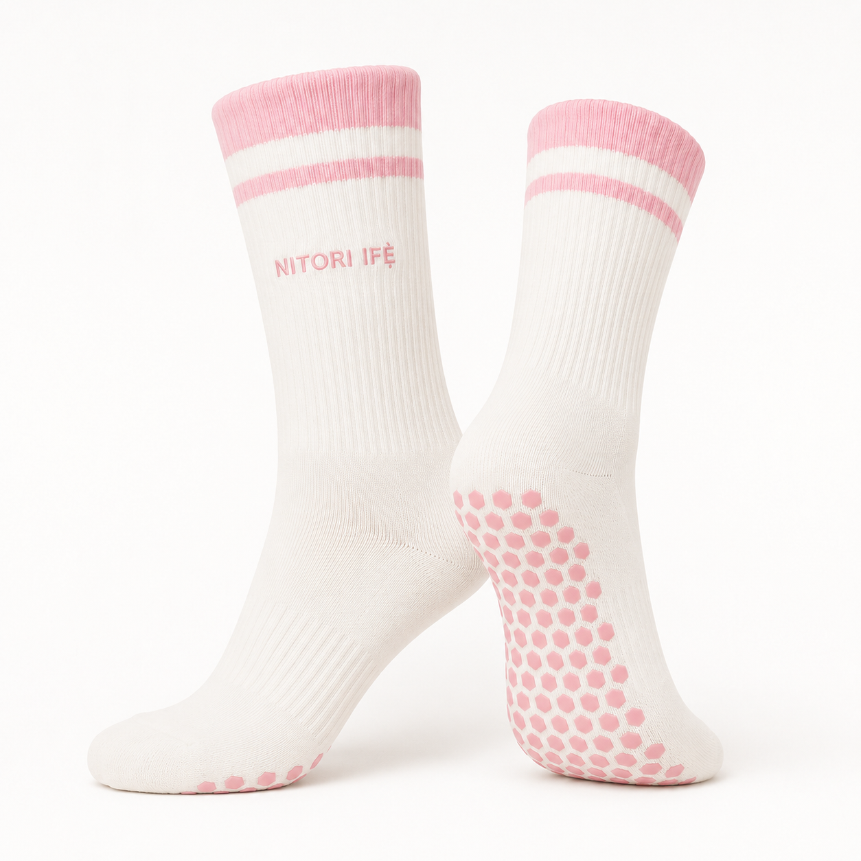 Vanilla Blush Pilates Grip Socks