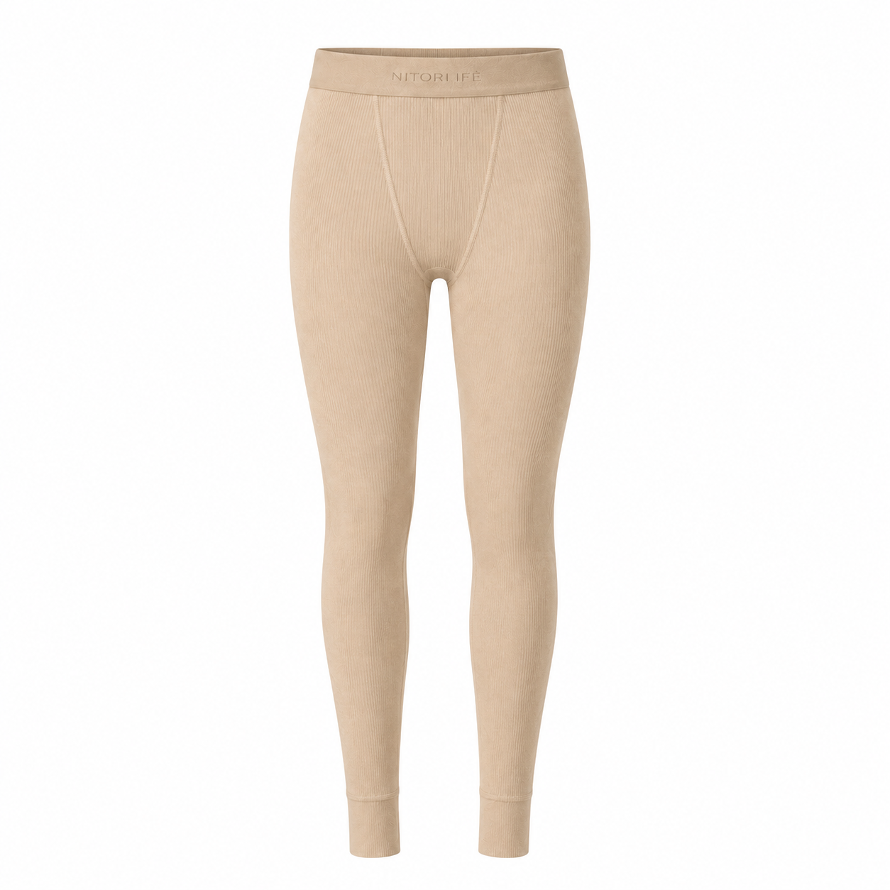 Beige Essential Rib Leggings