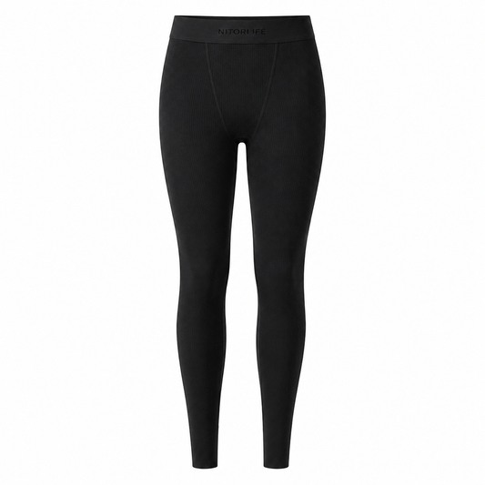 Black Essential Rib Leggings