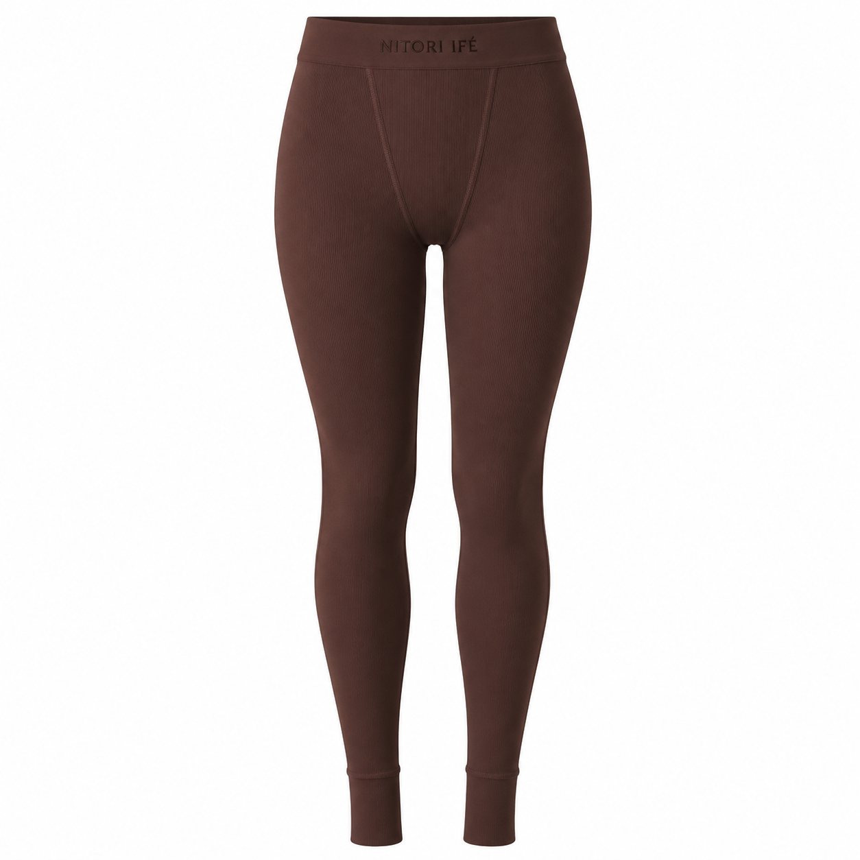 Brown Essential Rib Leggings