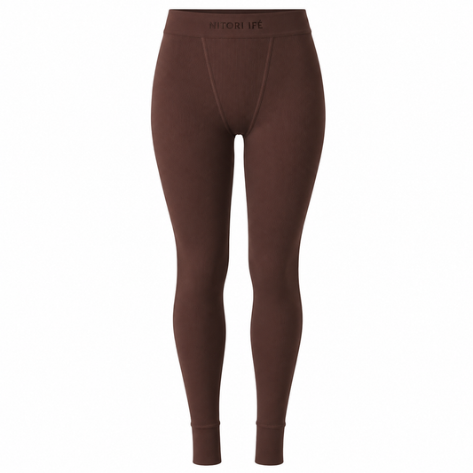 Brown Essential Rib Leggings