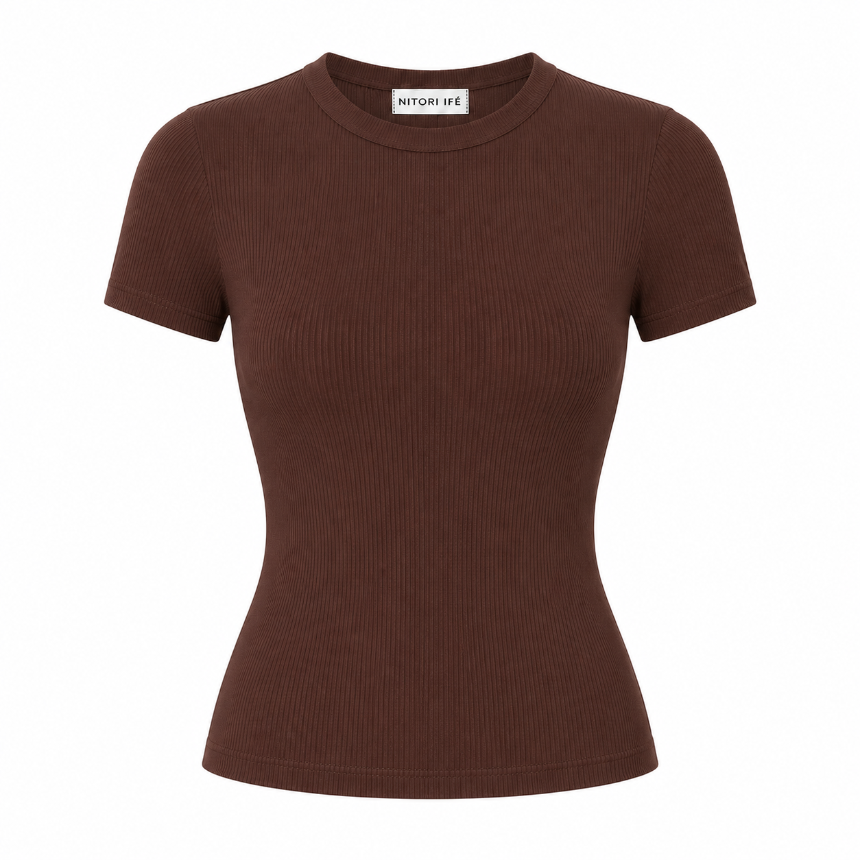 Brown Essential Rib Tee
