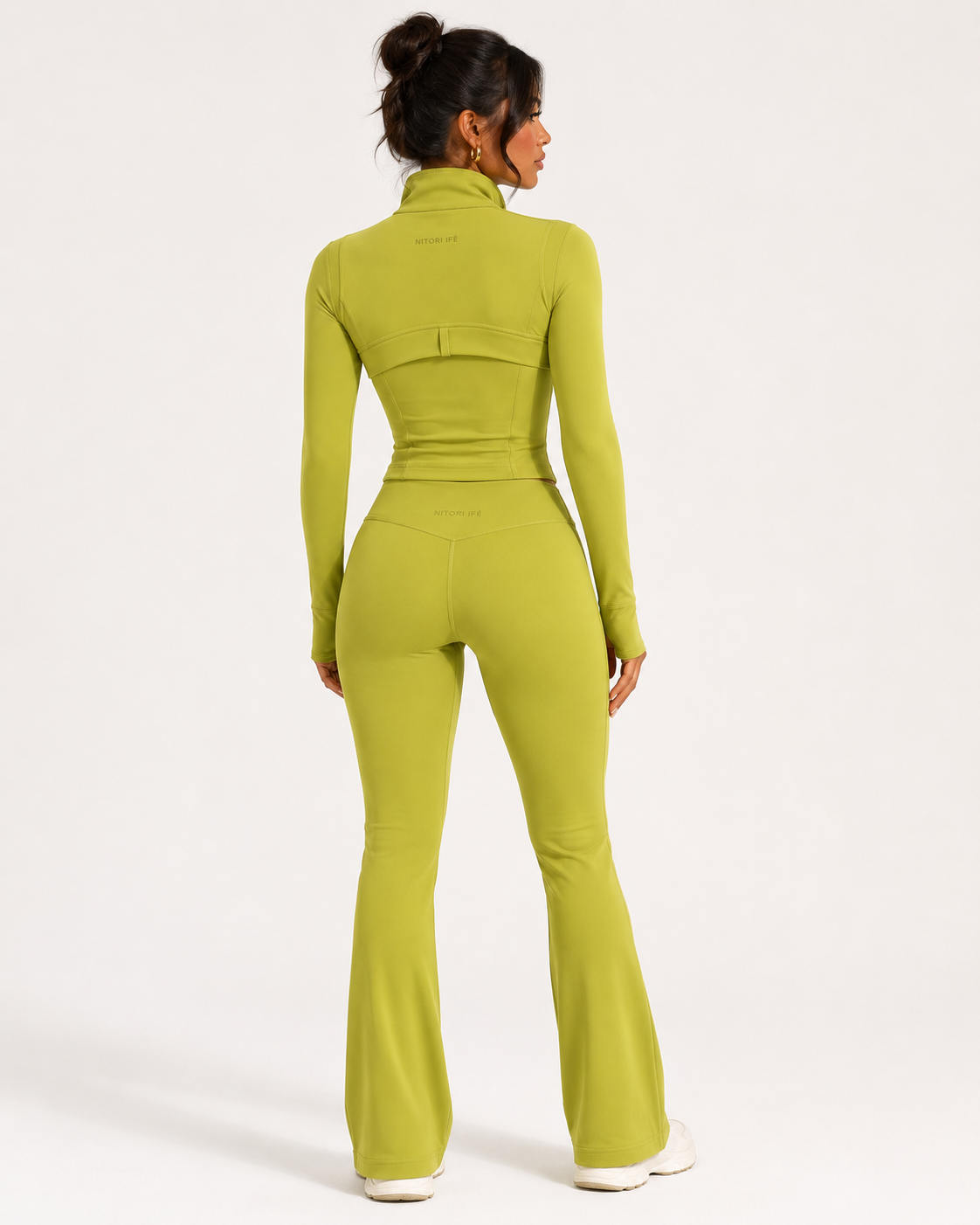 Olive Sculpt Flare Trousers