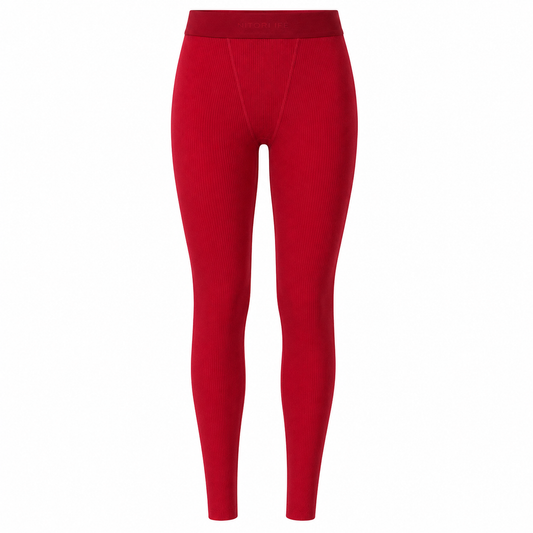 Red Essential Rib Leggings